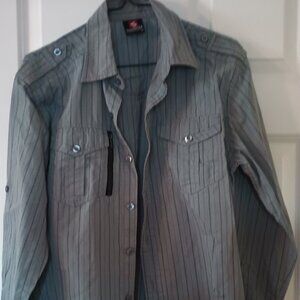 Set of 2 Young Men's S & M Long Sleeve Button Down Shirts